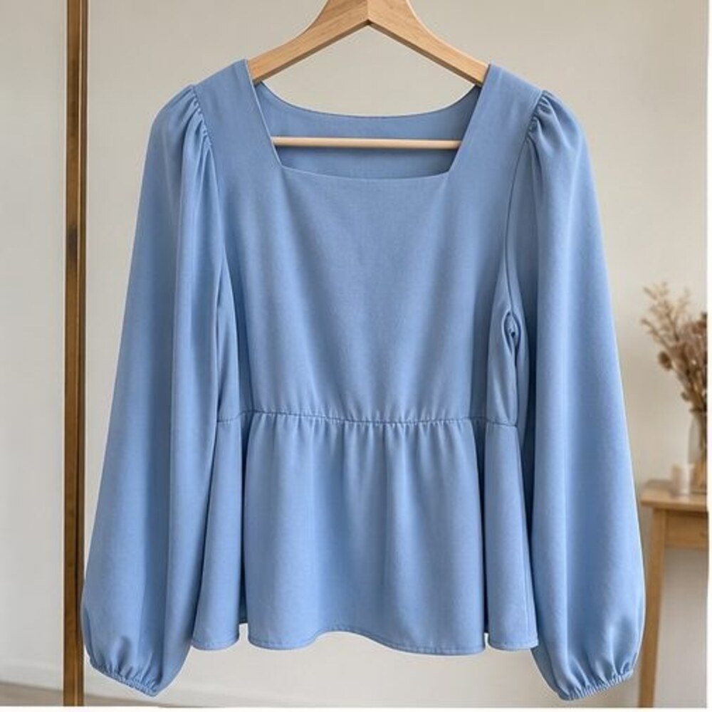 Blue Button Blouse